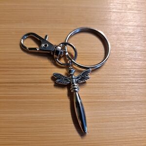 Dragonfly Fidget Spinner Keychain or Backpack/ Bag Charm, Zipper Pull